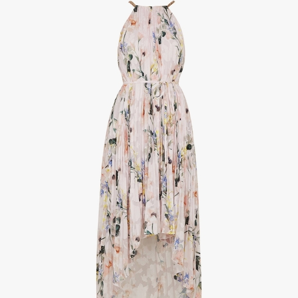 🍒NWT🍒 TED BAKER DIP HEM PLEATED DRESS - Picture 2 of 7